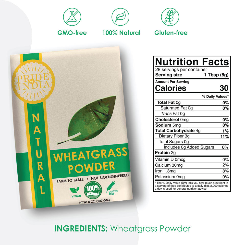 Natural Wheatgrass Powder - Half Pound (8oz - 227gm)-1